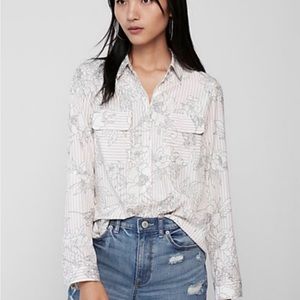 Express City Shirt Striped Floral Portafino